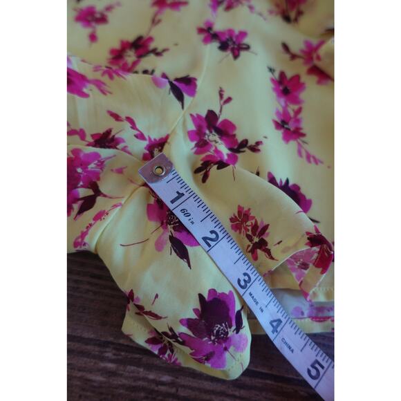 Cami NYC Silk Floral Two Piece Set Womens Small Yellow Pink Bra Top Shorts Boho - Picture 14 of 16